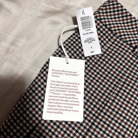 Aritzia Sunday Best Olive Micro Skirt in LILIANA BEIGE/BLACK NWT - Picture 13 of 13